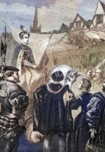 Queen Elizabeth I entering London for her coronation on 15 January 1559. England. digital