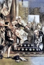 The dismissal of the Earl of Murray and Abbot of Kilwinning by Queen Elizabeth I after he had taken