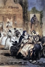 The first interview (or meeting) of Prince Charles (later King Charles I) and Princess Henriette.