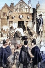 William Prynne. a Puritan lawyer. was pilloried. In 1634. he was sentenced to a fine and a cane for