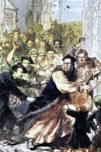 In 1640. a certain Jenny Geddes. a Scottish market trader in Edinburgh. threw her stool at the head