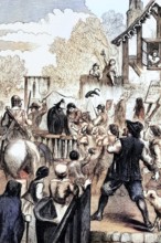 Riots during the Papist Conspiracy of 1679. a fictitious conspiracy orchestrated by Titus Oates