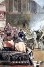 The trial of Thomas Howard. 4th Duke of Norfolk (1536–1572). an English nobleman imprisoned by