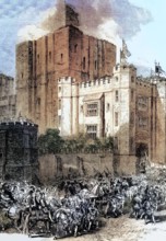 The reception for Queen Elizabeth I during her last visit to Kenilworth Castle. Warwickshire. in