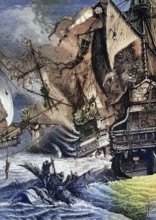 The defeat of the Spanish Armada by the Royal Navy of Queen Elizabeth I at the Battle of Gravelines