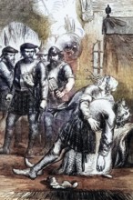 The death of Macian. the senior chieftain of the Macdonald clan. during the Glencoe Massacre in
