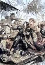 The death of Admiral Carter during the Battle of Barfleur off the coast of Lower Normandy in