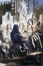 Queen Anne. who played an important role in English affairs. with members of her Privy Council.