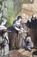 The young Samuel Johnson received the royal seal from Queen Anne at St. James's Palace on March 30.