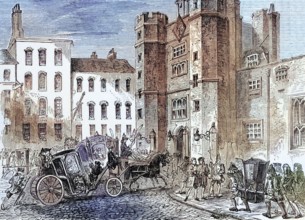 St. James's Palace during the reign of Queen Anne in 1704. It is located in Pall Mall. north of St.