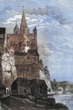 An illustration of Limburg in 1707. a city then in the Netherlands. but now in the province of