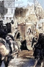 Queen Anne Stuart (6 February 1665 – 1 August 1714) in her litter during her last visit to