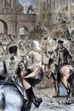 The proclamation of King George I. who was proclaimed King of Great Britain and Ireland after Queen