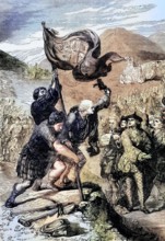 The raising of the standard of Prince Charles. commonly known as Bonnie Prince Charlie or the Young