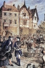 British troops march into Boston. the capital of the Province of Massachusetts Bay. in 1768 to