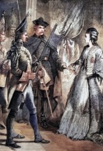 After an affair with the royal physician Johann Friedrich Struensee. Queen Caroline Matilda of