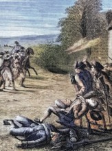 Skirmish at Lexington. the first military engagement of the American Revolutionary War. fought on