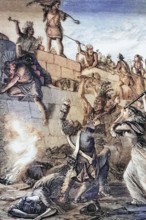 Iroquois attackers at the Battle of Wyoming. an encounter during the American Revolutionary War