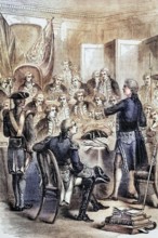 Admiral Augustus Keppel. Royal Navy officer during the American War of Independence. at his court