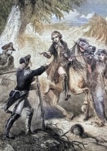The arrest of Major John Andre on September 23. 1780. a British army officer who was hanged as a