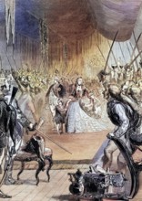 Marie Antoinette. Queen of France from 1774 to 1792. presents the Dauphin to the French nobility in