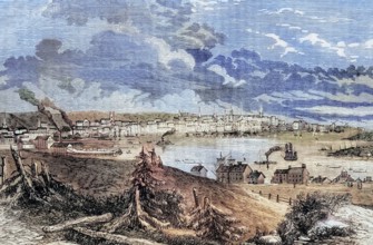 View of Saint John. the largest city in the province of New Brunswick. Canada. digital reproduction