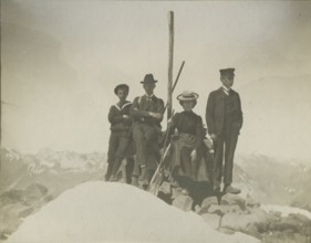 Ugo, Mario, Ernestina, and Marco Bertarelli at the summit of Piz Surlej in Engadine