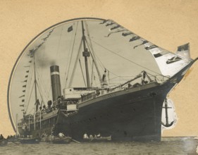 The Solunto motor vessel in the port of Messina during the National Excursion to Tripolitania