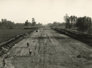 Highway construction work near Milan
