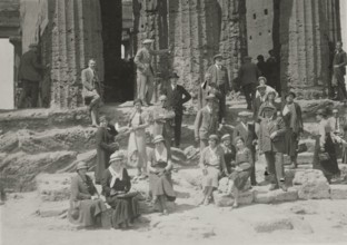 The group in front of the Temple of Concord in Agrigento.