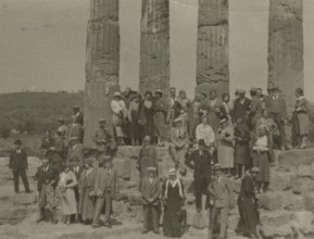 Group in front of the Temple of the Dioscuri in Agrigento.