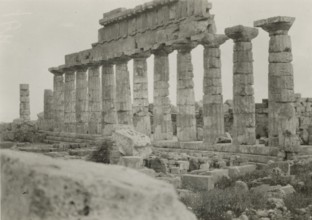 Temple on the acropolis of Selinunte. 
	
		1924