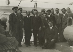 On board a steamship. 
	
		1924