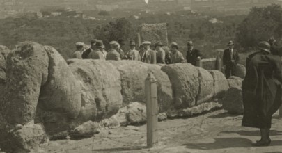 Remains of a telamon in the Olympieion of Agrigento. 
	
		1924