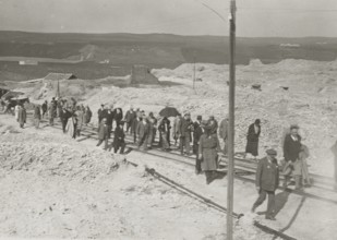 Visiting a sulfur mine. 
	
		1924