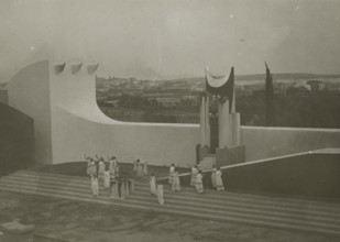 Performance of Antigone at the Greek Theatre of Syracuse. 
	
		1924