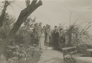 On the terrace of the Hotel San Domenico in Taormina. 
	
		1924
