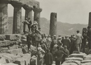Members of the Touring Club Italiano  in the Temple of Juno in Agrigento. 
	
		1924