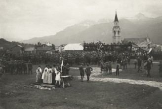 Touring Club  Members  welcomed to Cortina d'Ampezzo. 1919
