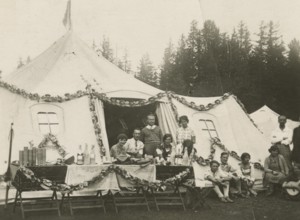 IX Touring Club Italiano Campsite in the Brenta Group: an outdoor lunch. 1930