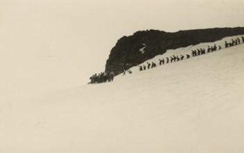 Hikers on the Gran Paradiso ridge. 1933