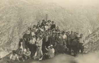 Hikers at Roley Cross. 1933