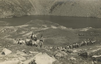 Hikers at the Nivolet lakes. 1933