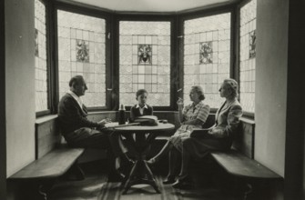 The lounge of the Post Hotel in Trafoi. 1947