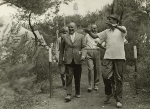 Touring Club campsite on the Tremiti Islands: President Chiodi visits on inauguration day. 1958