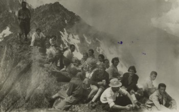Lunch on the top of Adamello. 1936