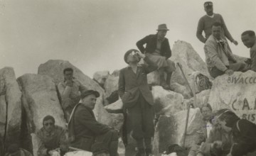 Hikers stopping on the Adamello. 1936