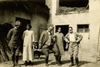 Soldiers with civilians during a break