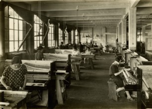 The warehouse of a piano manufacturing company