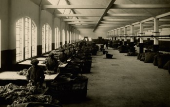 Wool processing at the Rossi factory in Vicenza